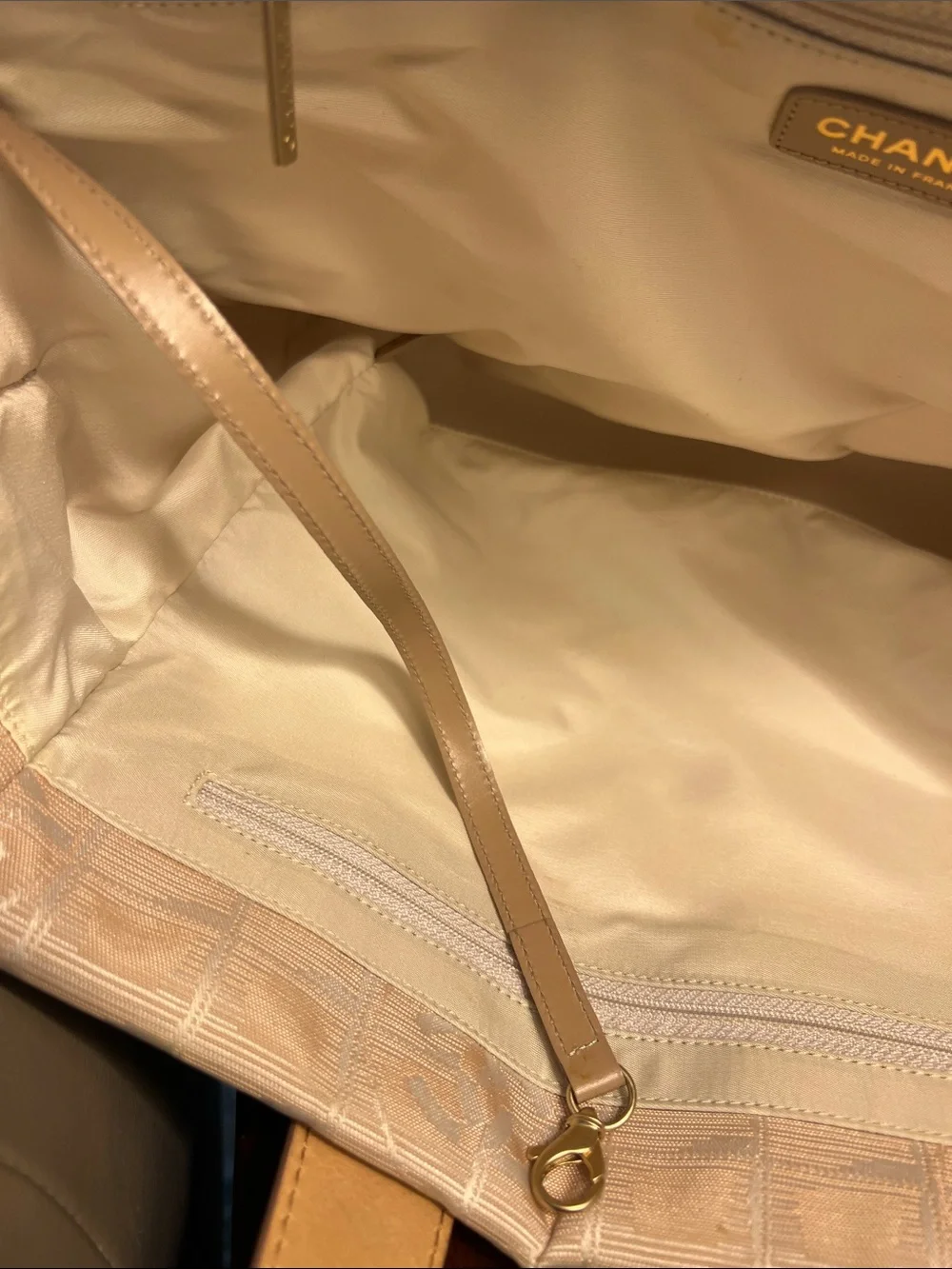Authentic Chanel Beige/blush Canvas Tote Bag - Picture 15 of 17